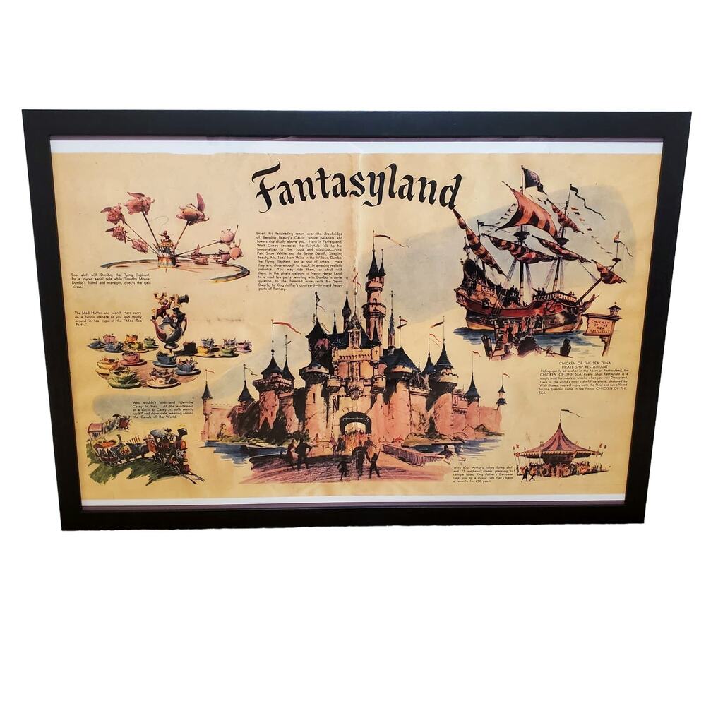 Disney Fantasyland Poster 22 x 36 Frame Not Included